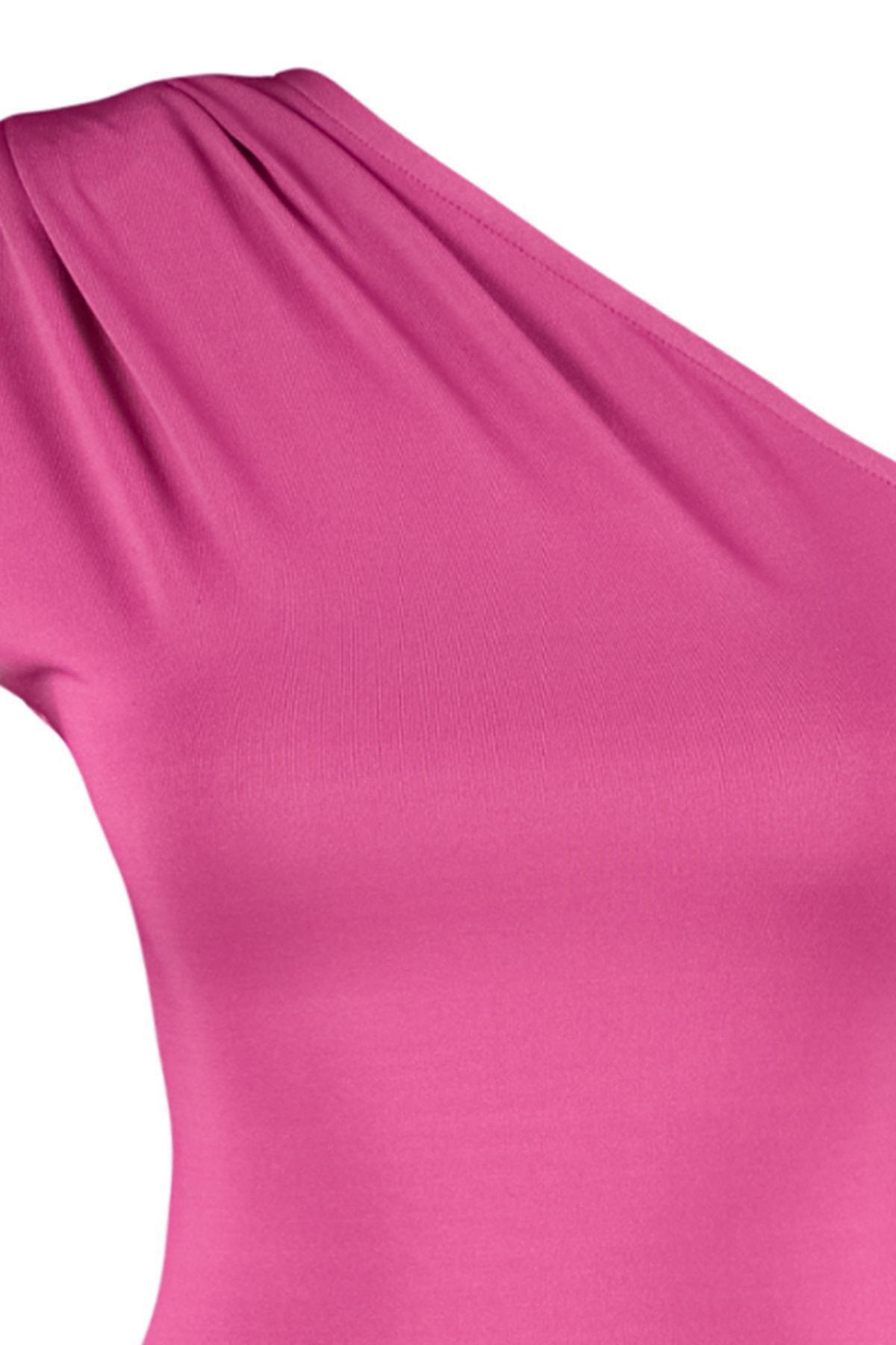 Brown Plain fitted Bodysuit, Pink, large image number 10