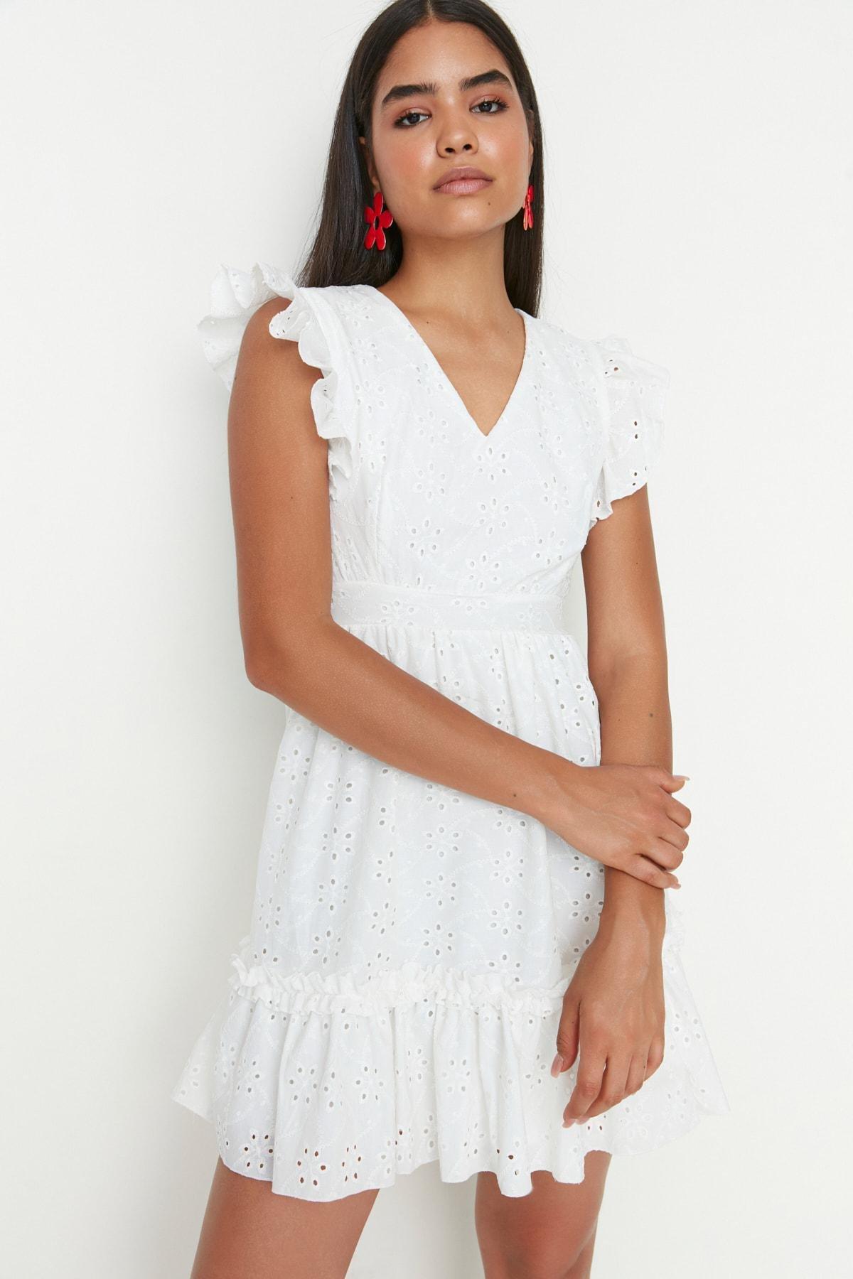White Skater Mini Dress, , large image number 2