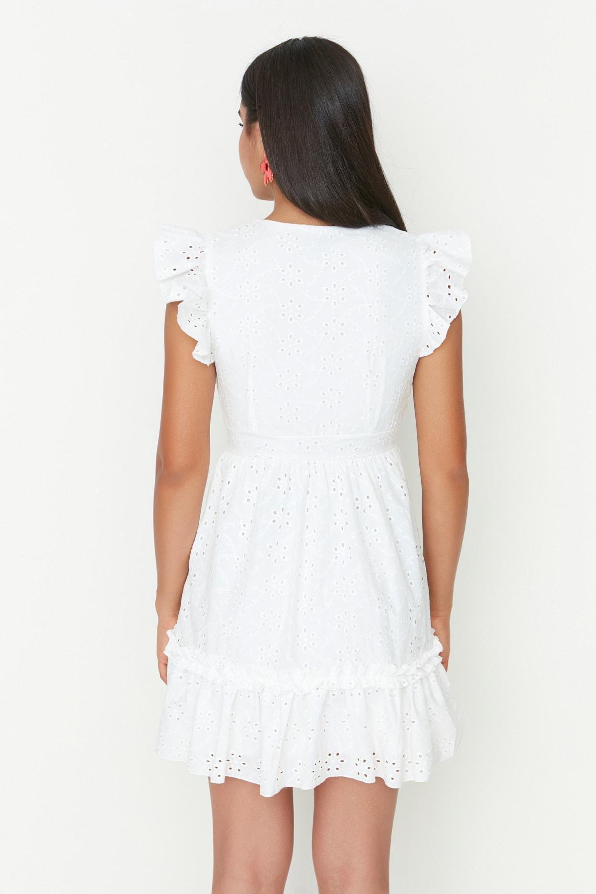 White Skater Mini Dress, , large image number 4
