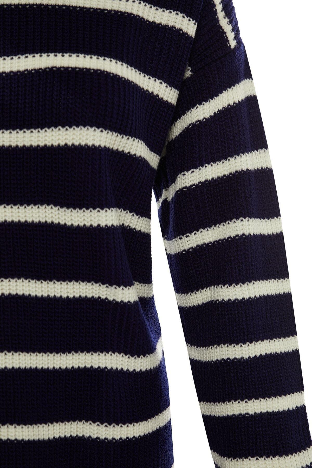 Navy Striped Oversize Sweater, , large image number 5