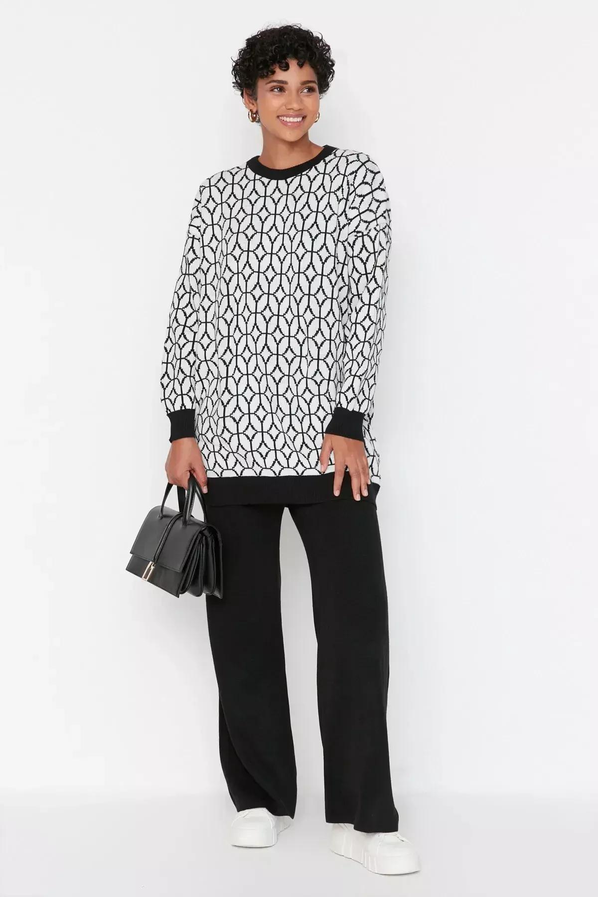 Black Acrylic Relaxed Co-Ord Set, , large image number 0