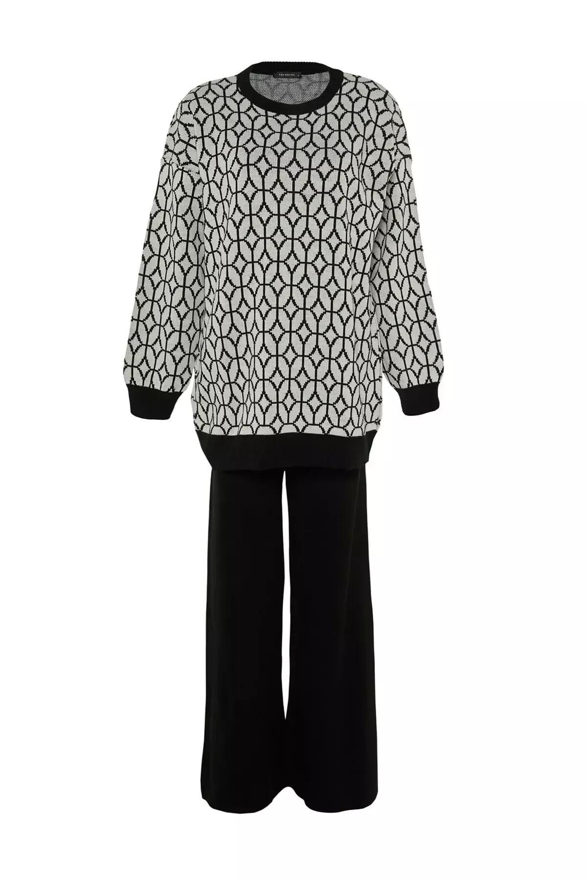 Black Acrylic Relaxed Co-Ord Set, , large image number 6
