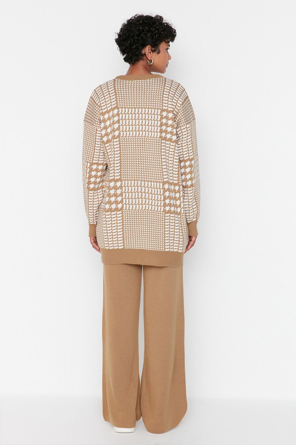 Brown Crew Neck Co-Ord Set, Brown, large image number 4