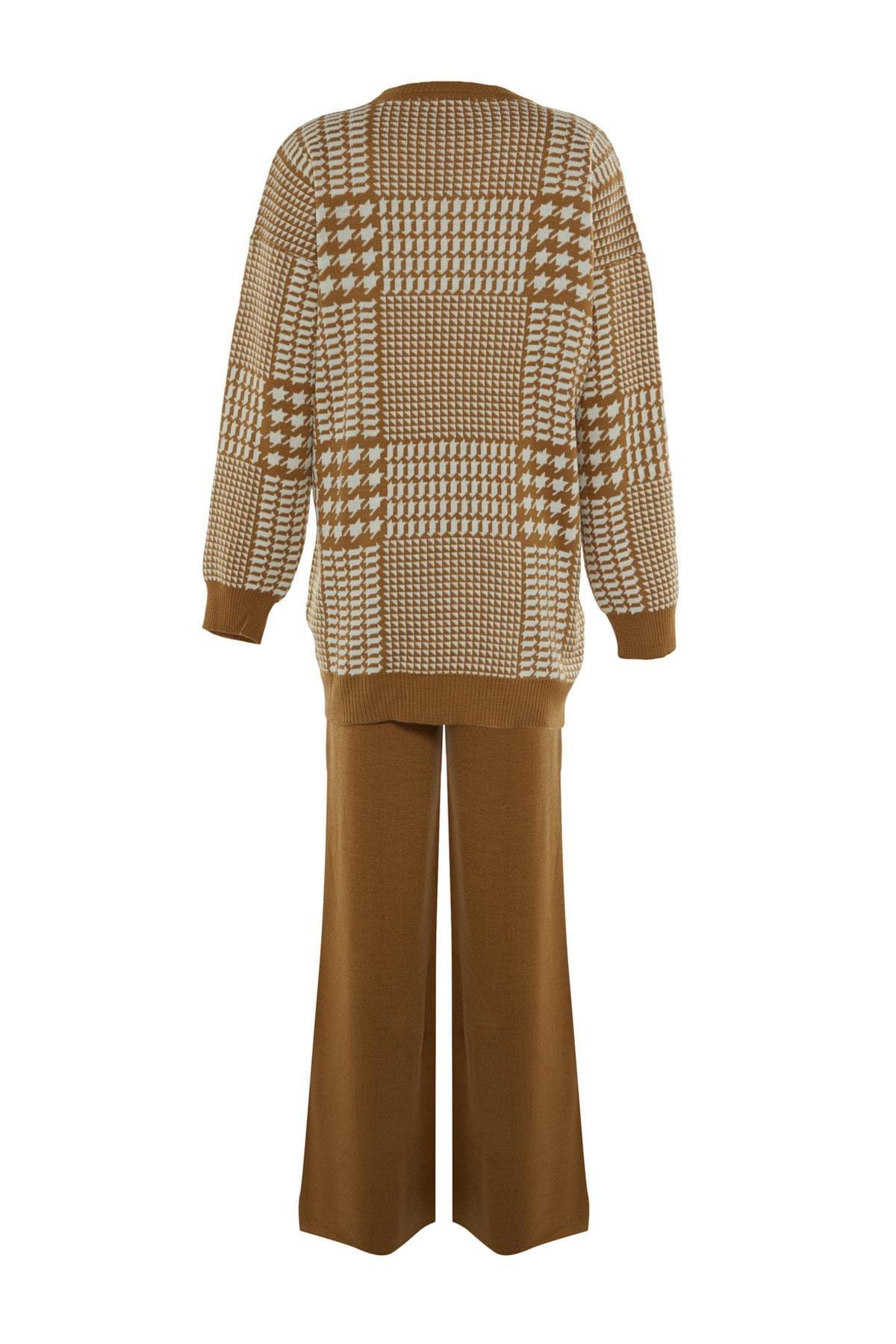 Brown Crew Neck Co-Ord Set, Brown, large image number 7