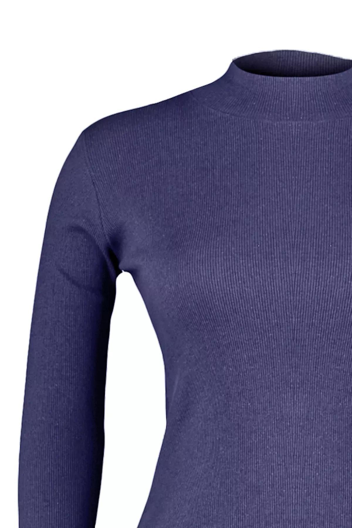 Navy Fitted Plus-Size Blouse, , large image number 4