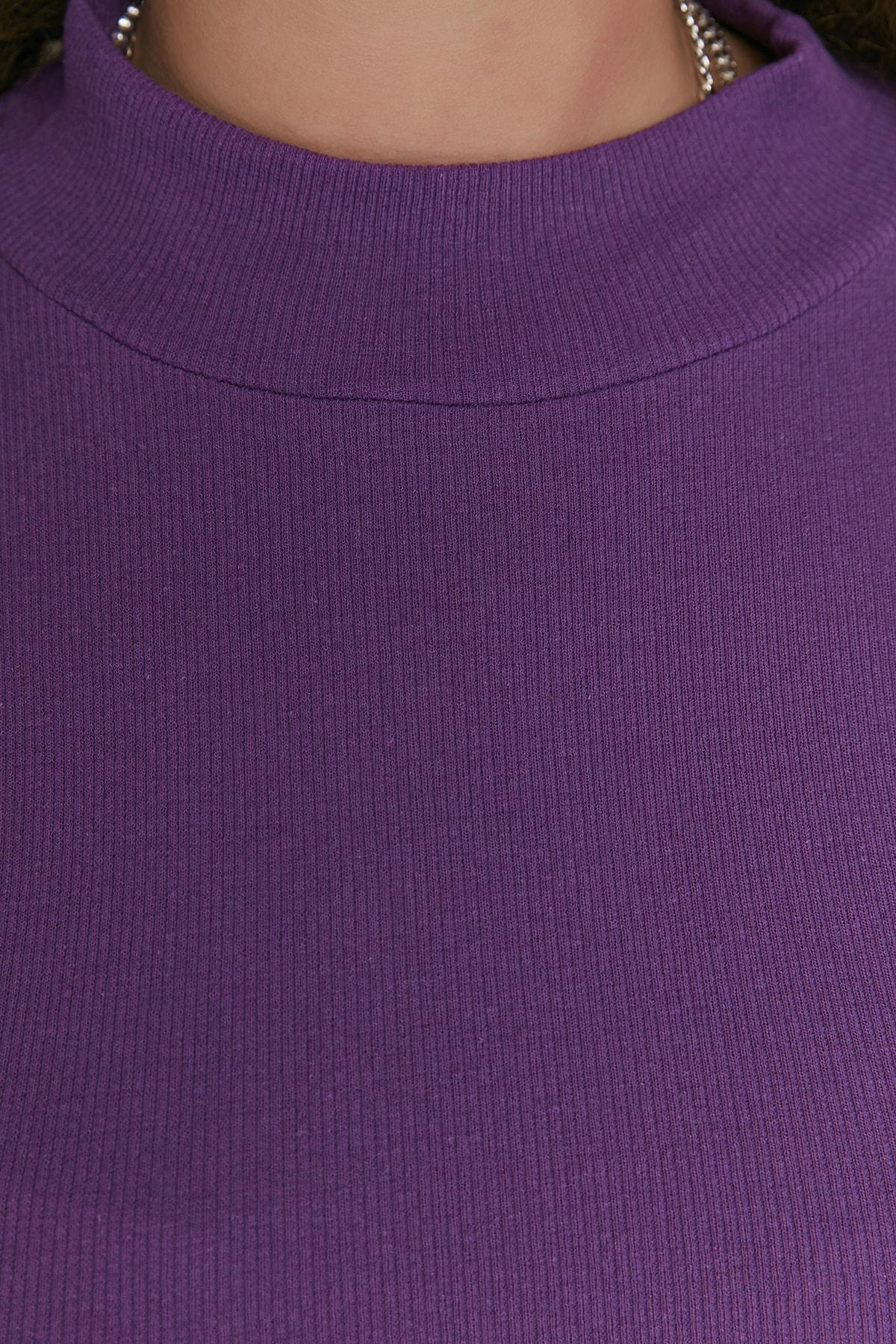 Purple Fitted Plus Size Blouse, Purple, large image number 2