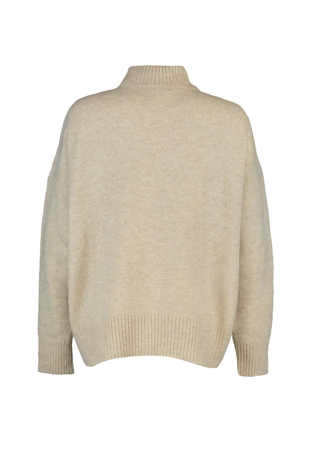 Beige Oversize Sweater, , large image number 5