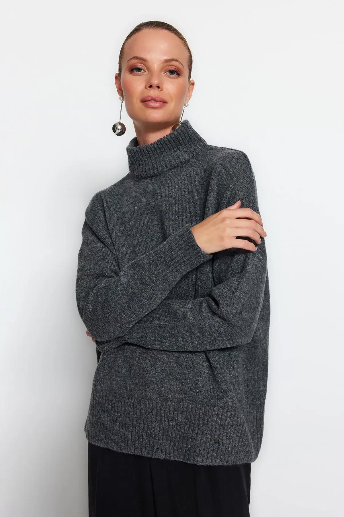 Grey Oversize Sweater, Gray, medium