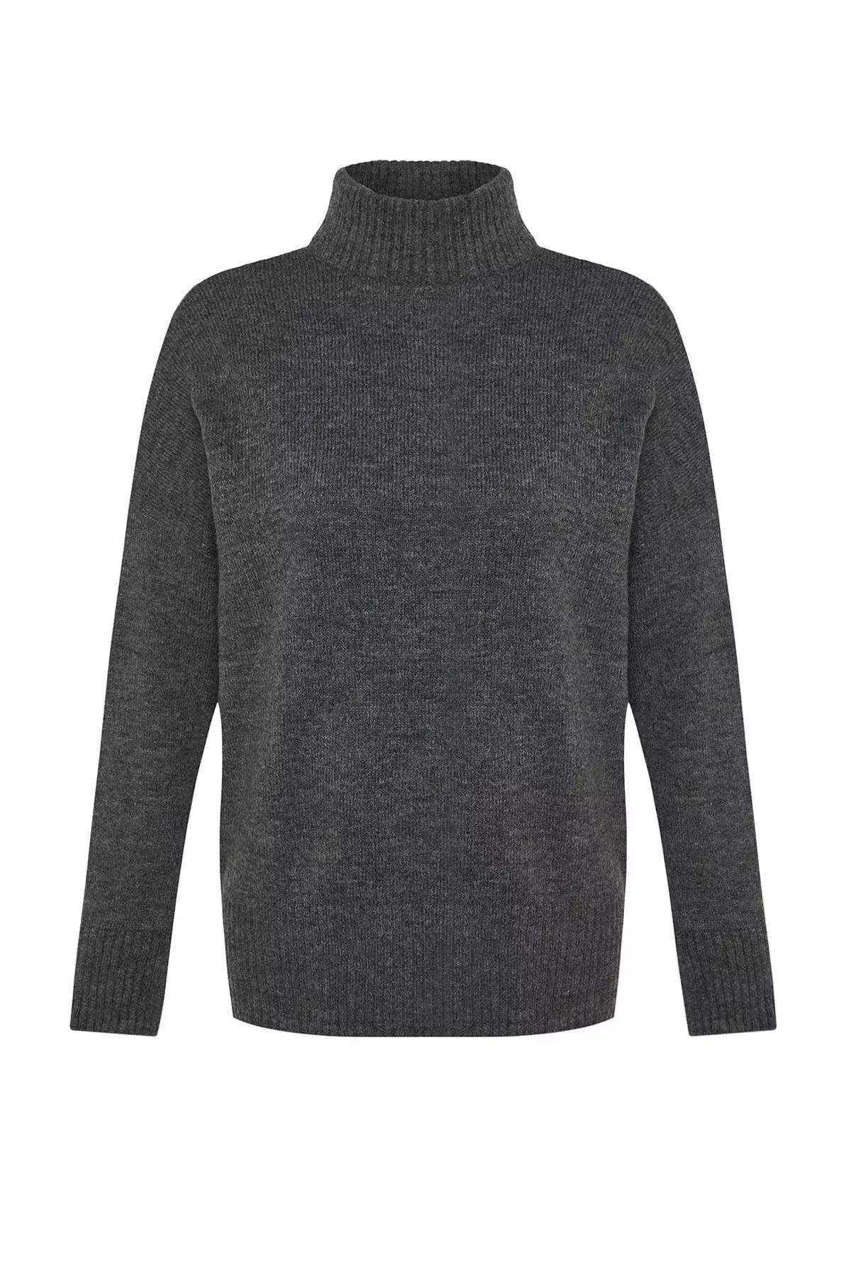 Grey Oversize Sweater, Gray, large image number 5