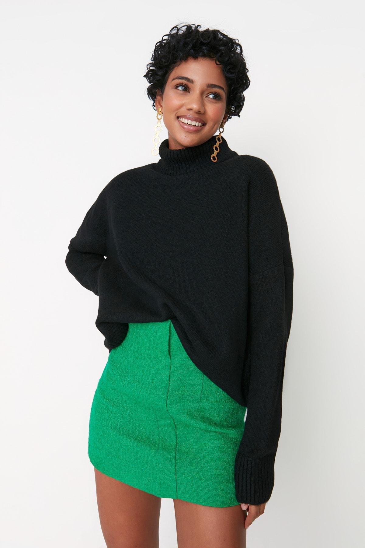 Black Off-Shoulder Sweater, , large image number 0