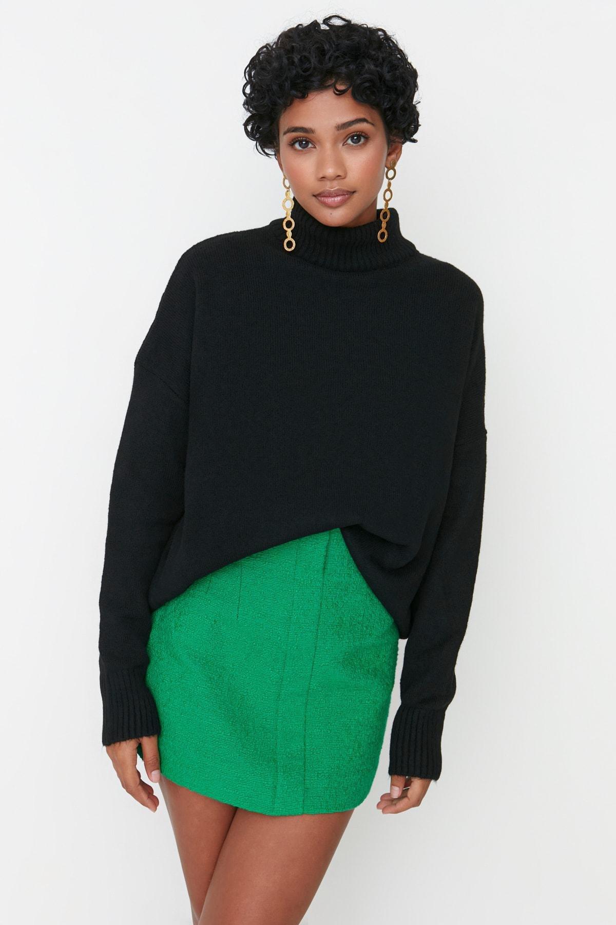 Black Off-Shoulder Sweater, , large image number 2