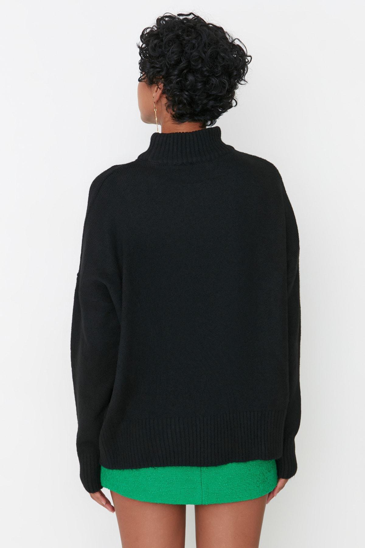 Black Off-Shoulder Sweater, , large image number 4