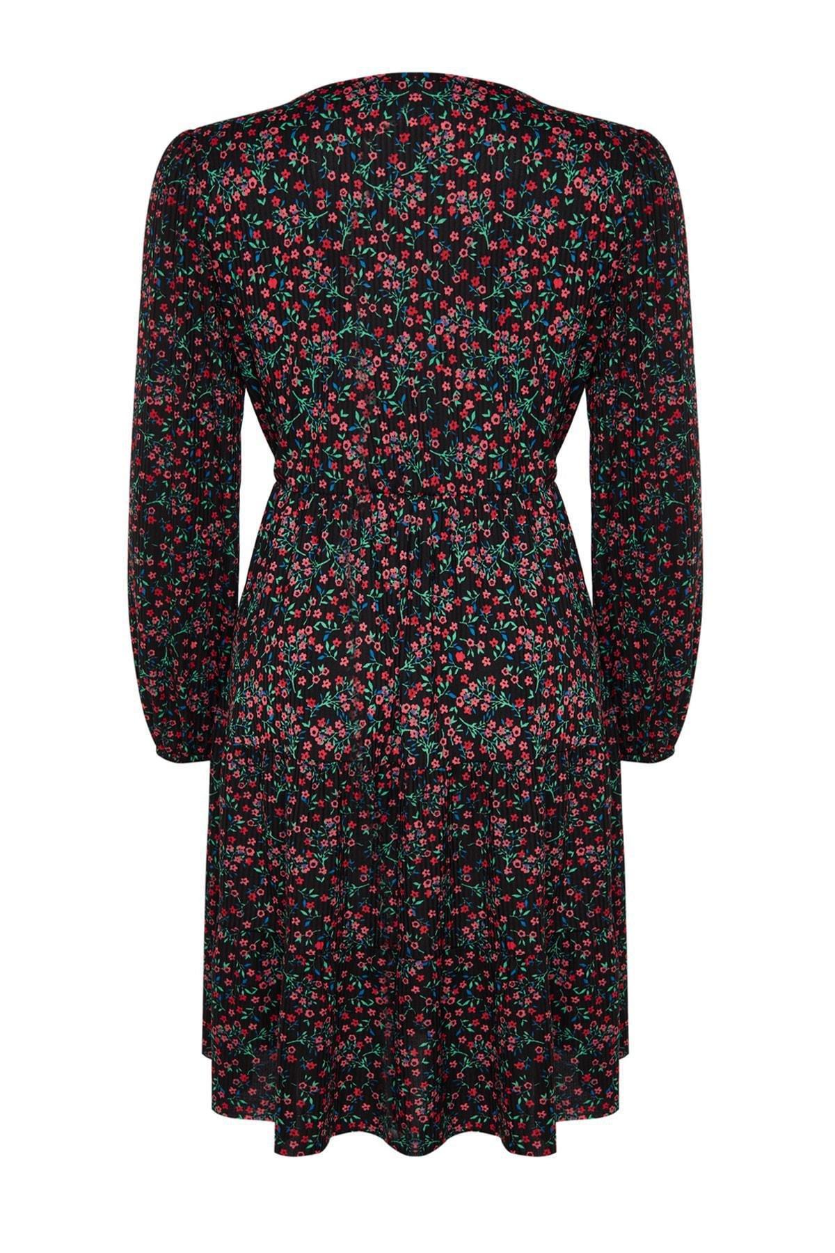 Black Printed Plus Size Dress, , large image number 6