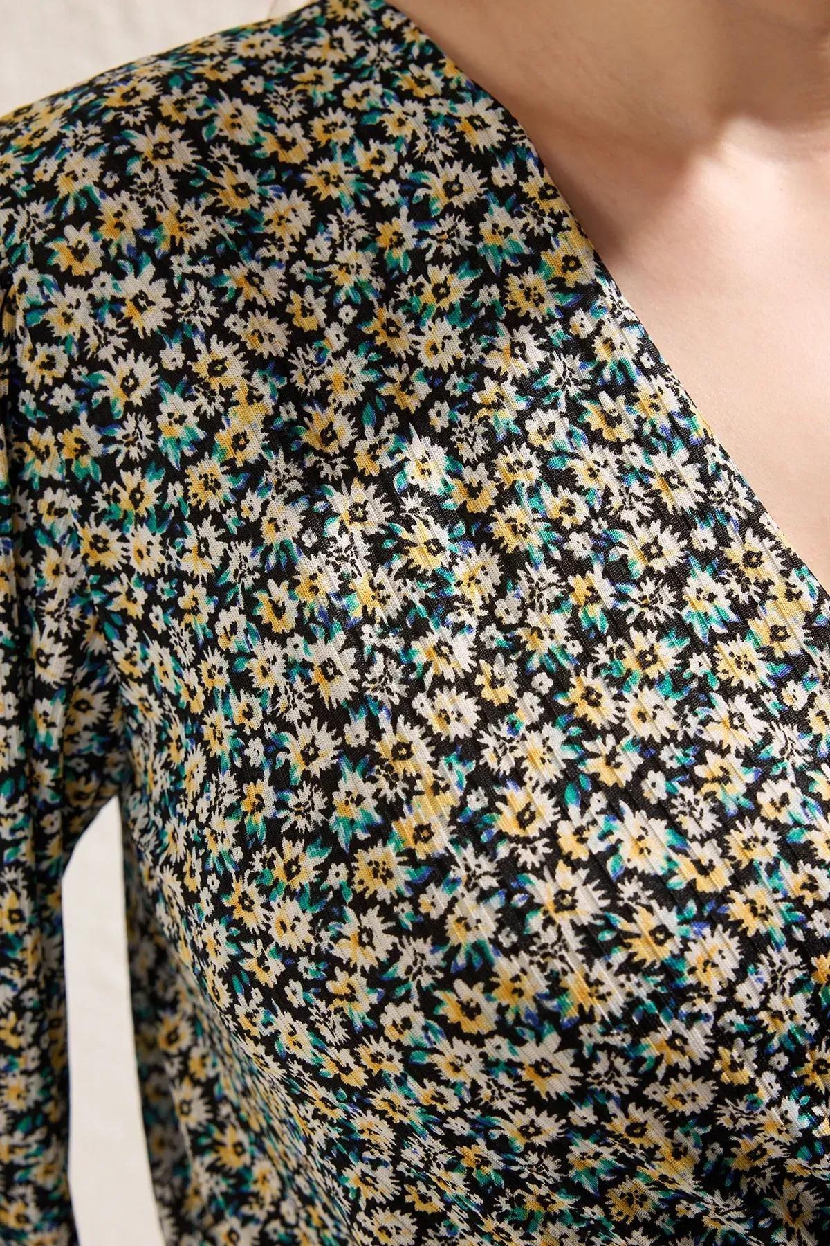 Multicolour Knitted Plus-Size Dress, , large image number 3