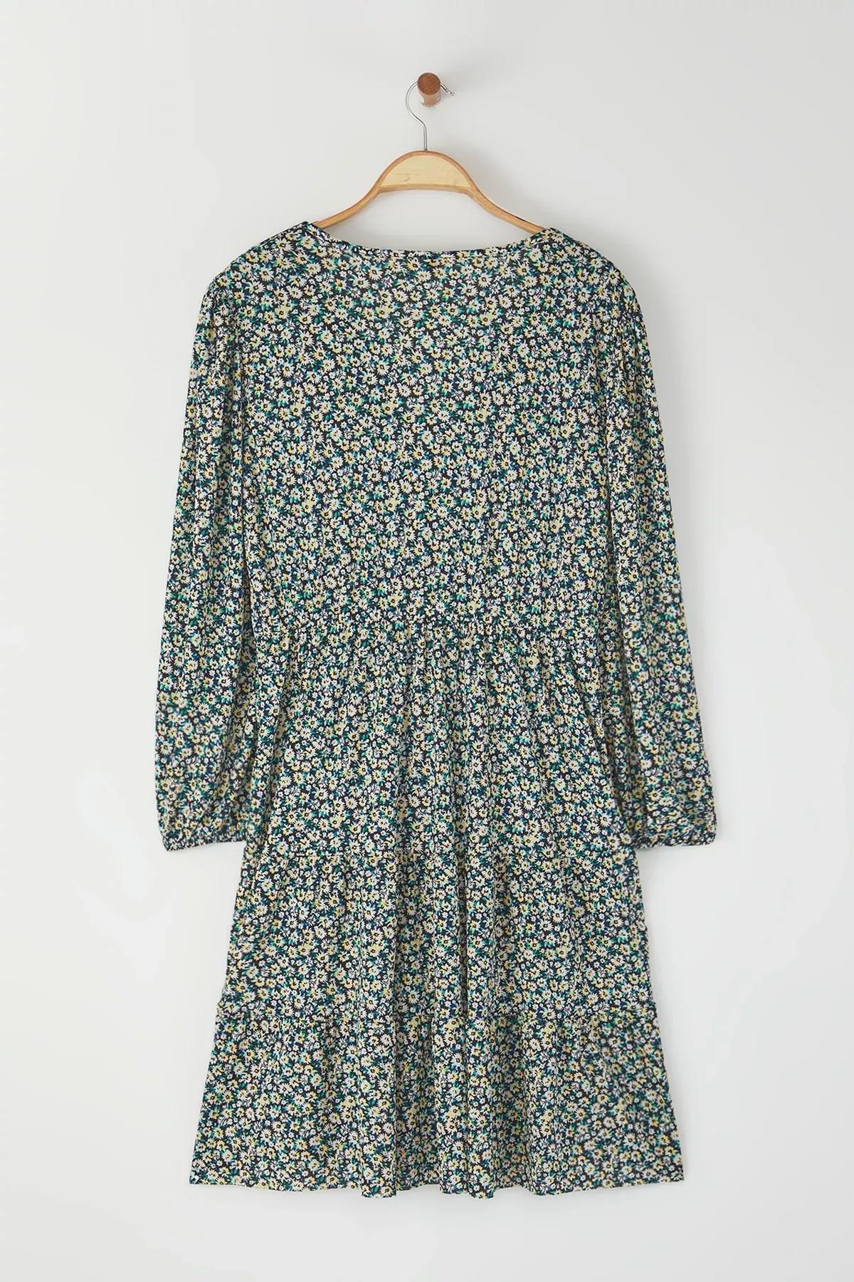 Multicolour Knitted Plus-Size Dress, , large image number 7