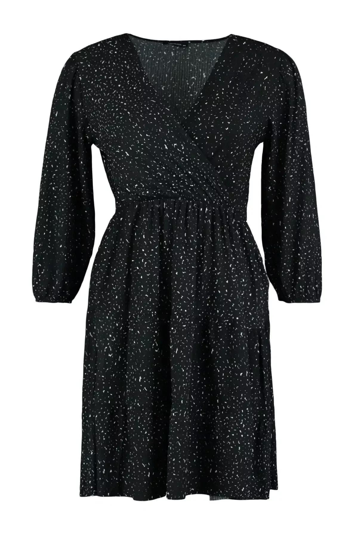 Black A-Line Plus Size Mini Dress, , large image number 5