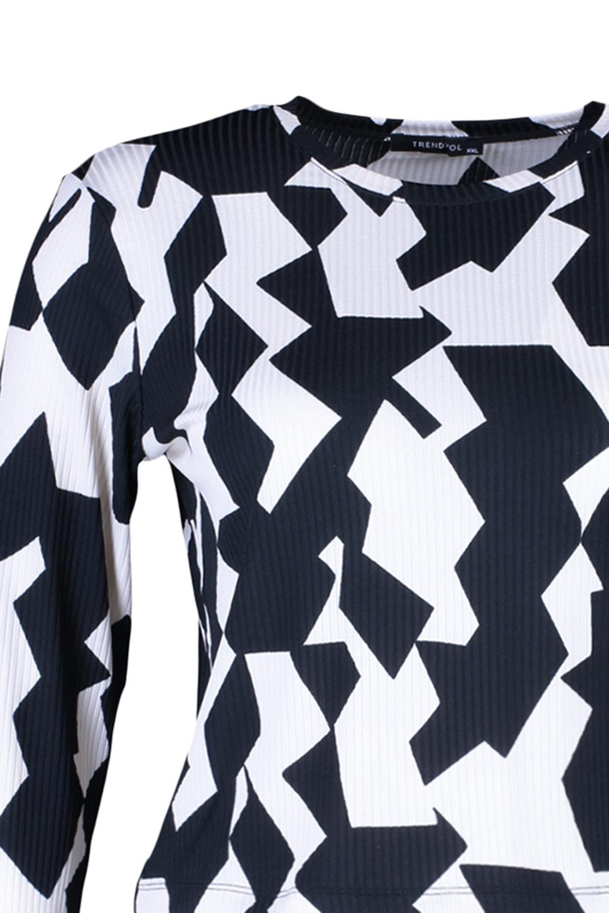 Multicolour Crew Neck Plus Size Blouse, , large image number 7