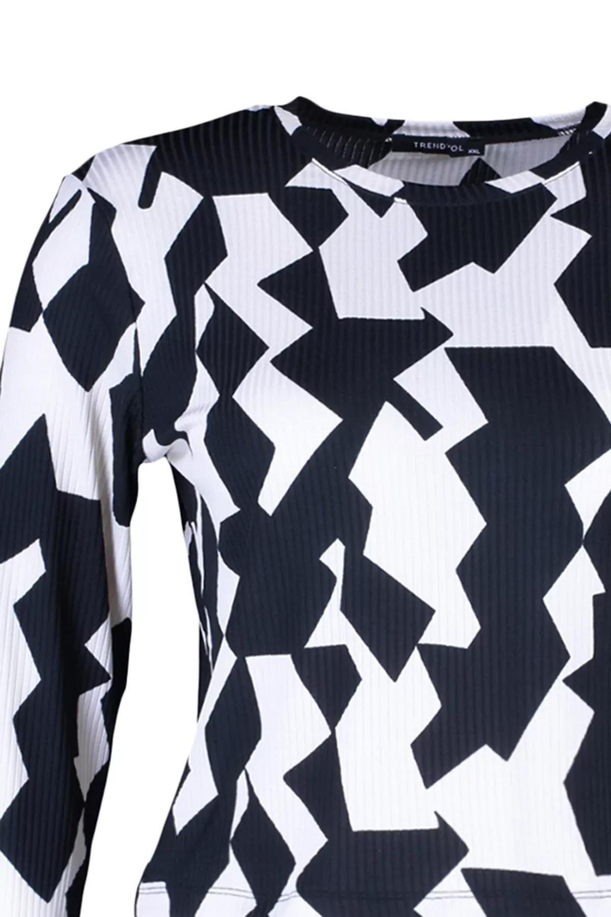 Multicolour Crew Neck Plus Size Blouse, , large image number 12