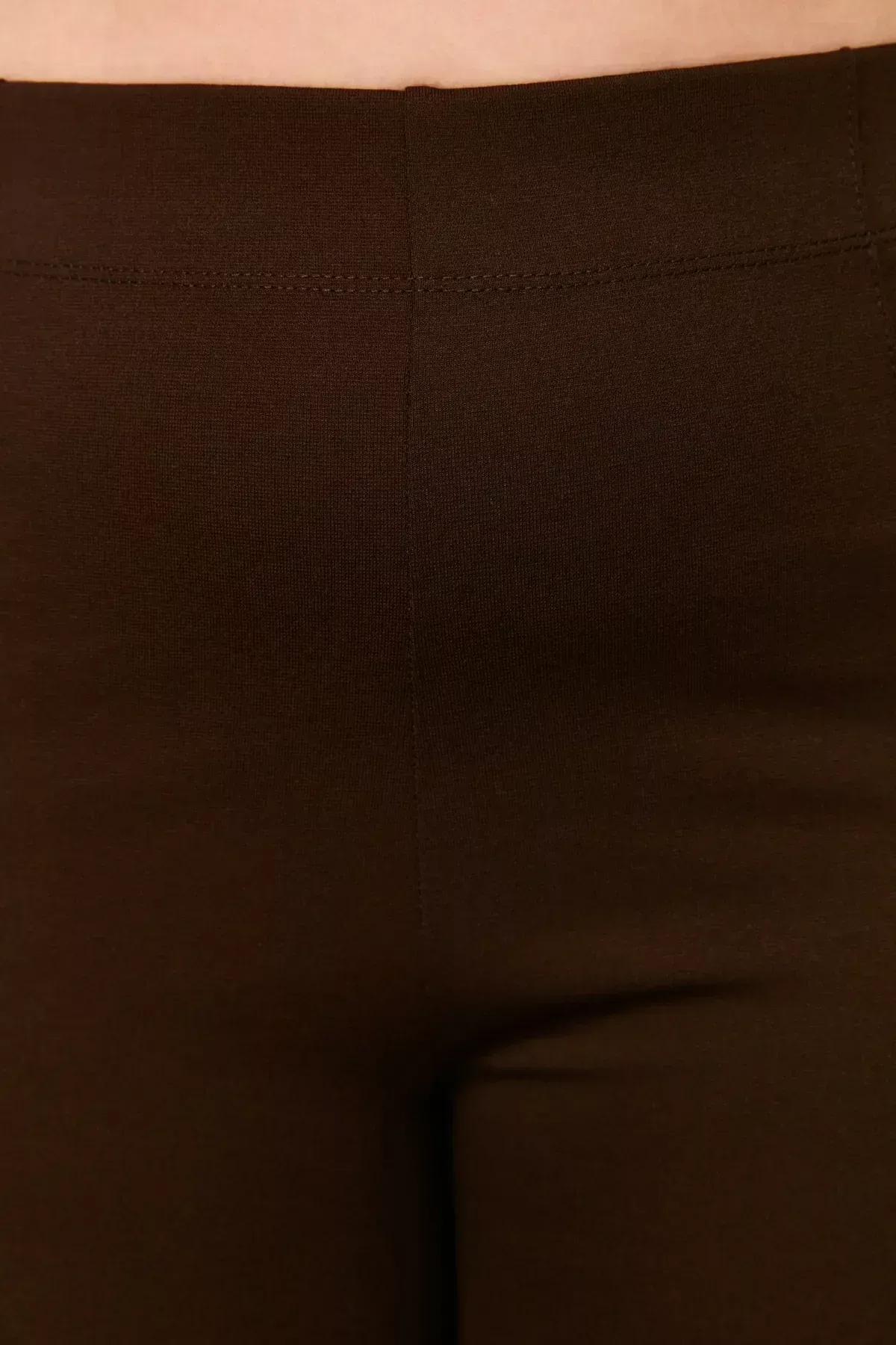 Brown Bootcut Plus Size Pants, Brown, large image number 4