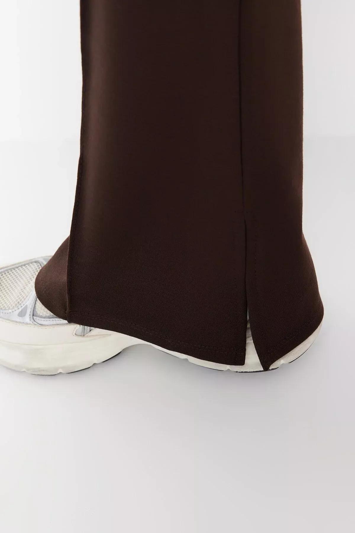 Brown Bootcut Plus Size Pants, Brown, large image number 6