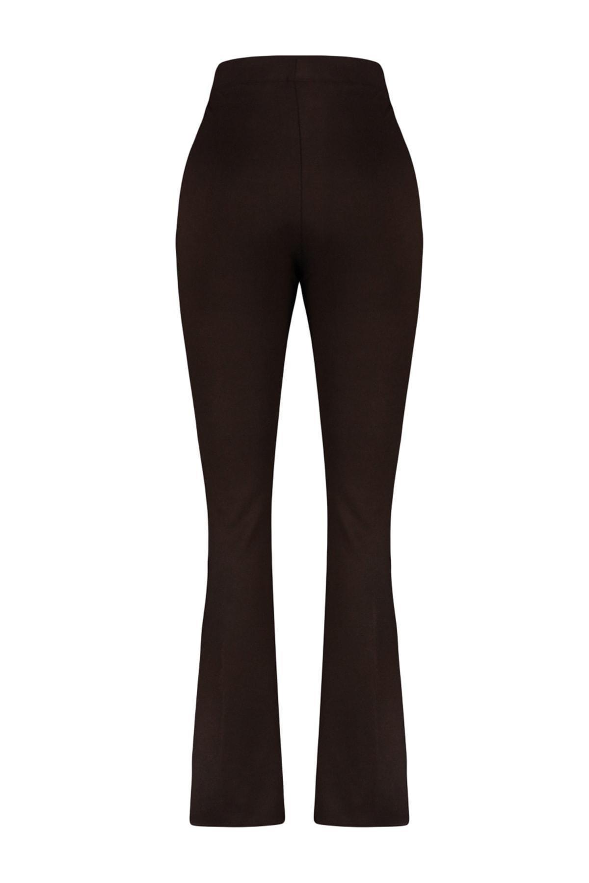 Trendyol - Brown Bootcut Plus Size Pants
