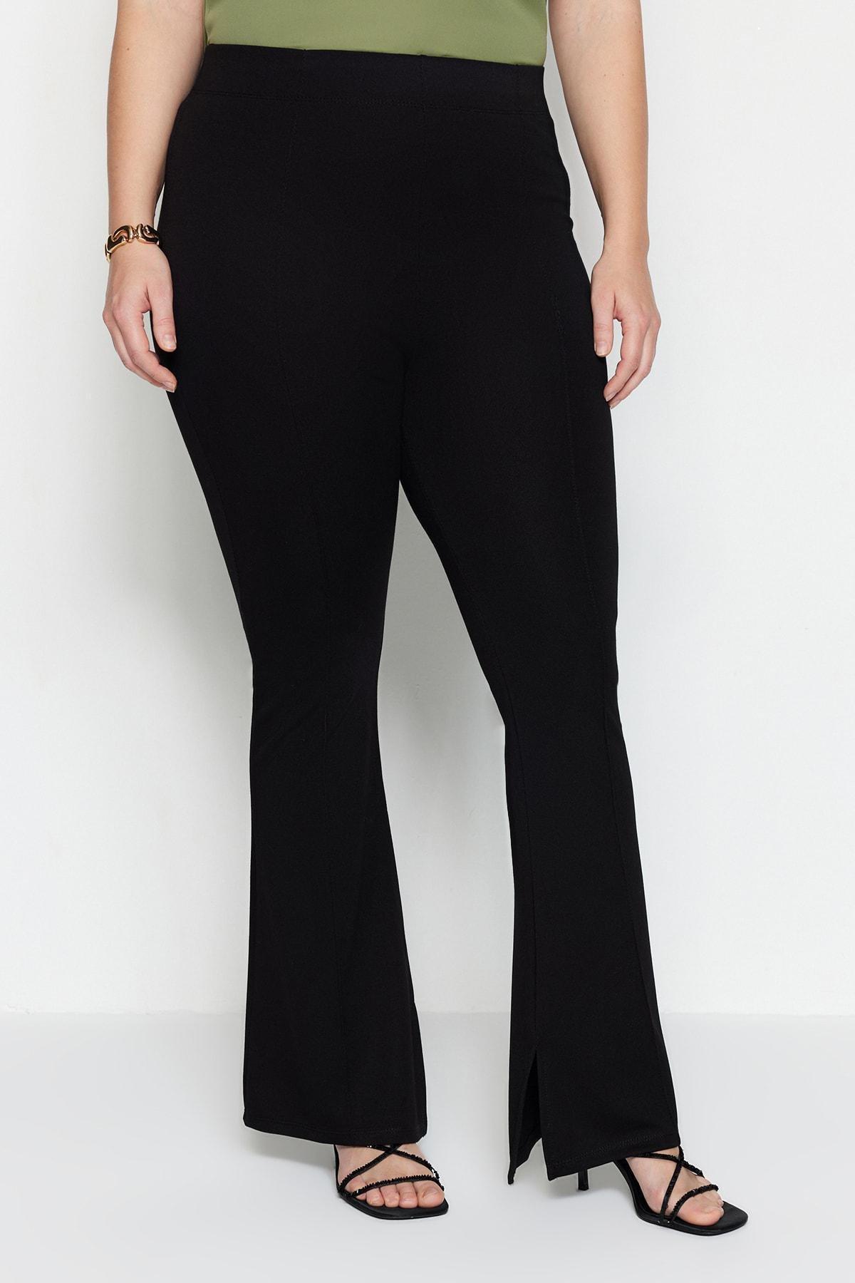 Black Bootcut Plus Size Pants, , large image number 4