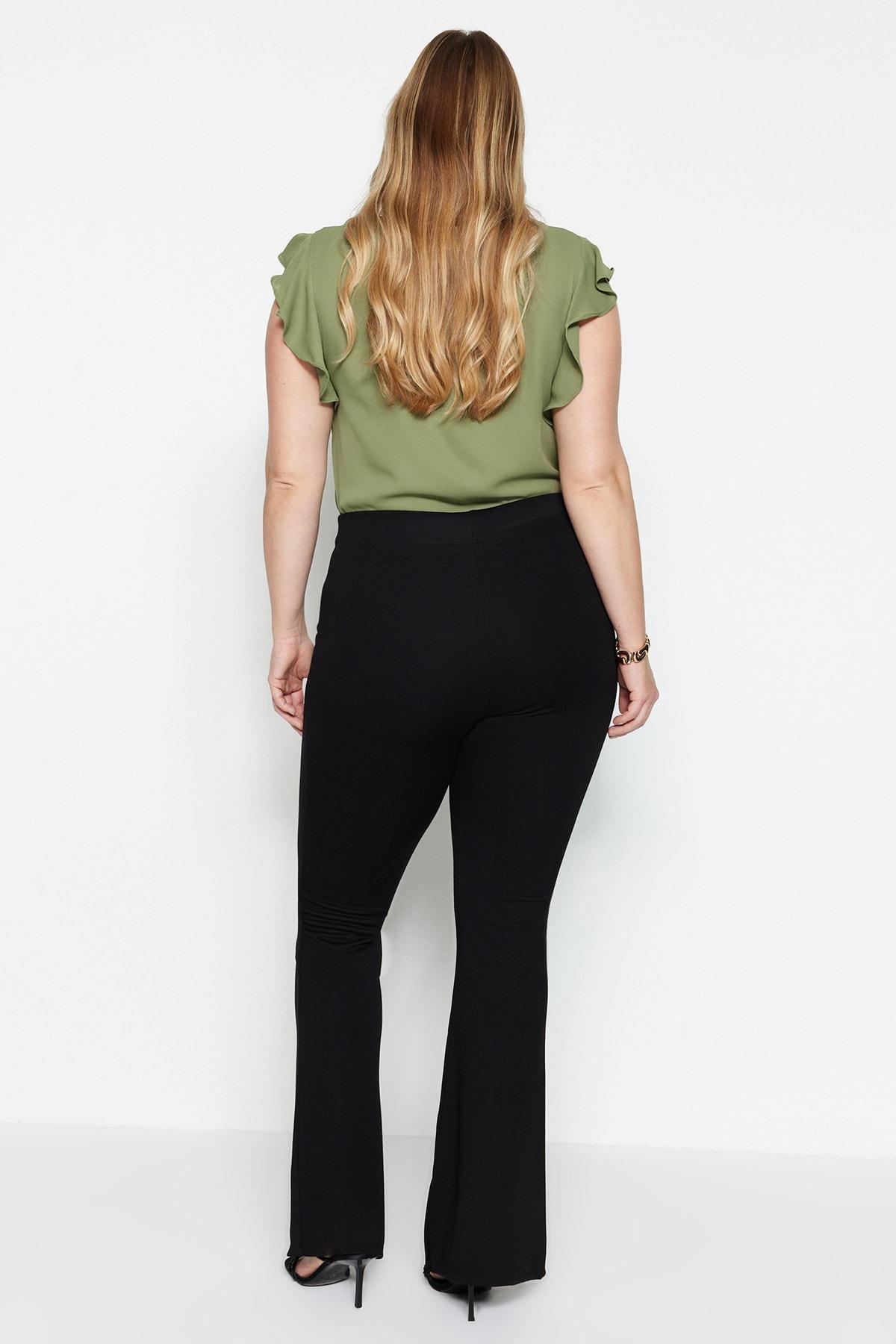 Black Bootcut Plus Size Pants, , large image number 5