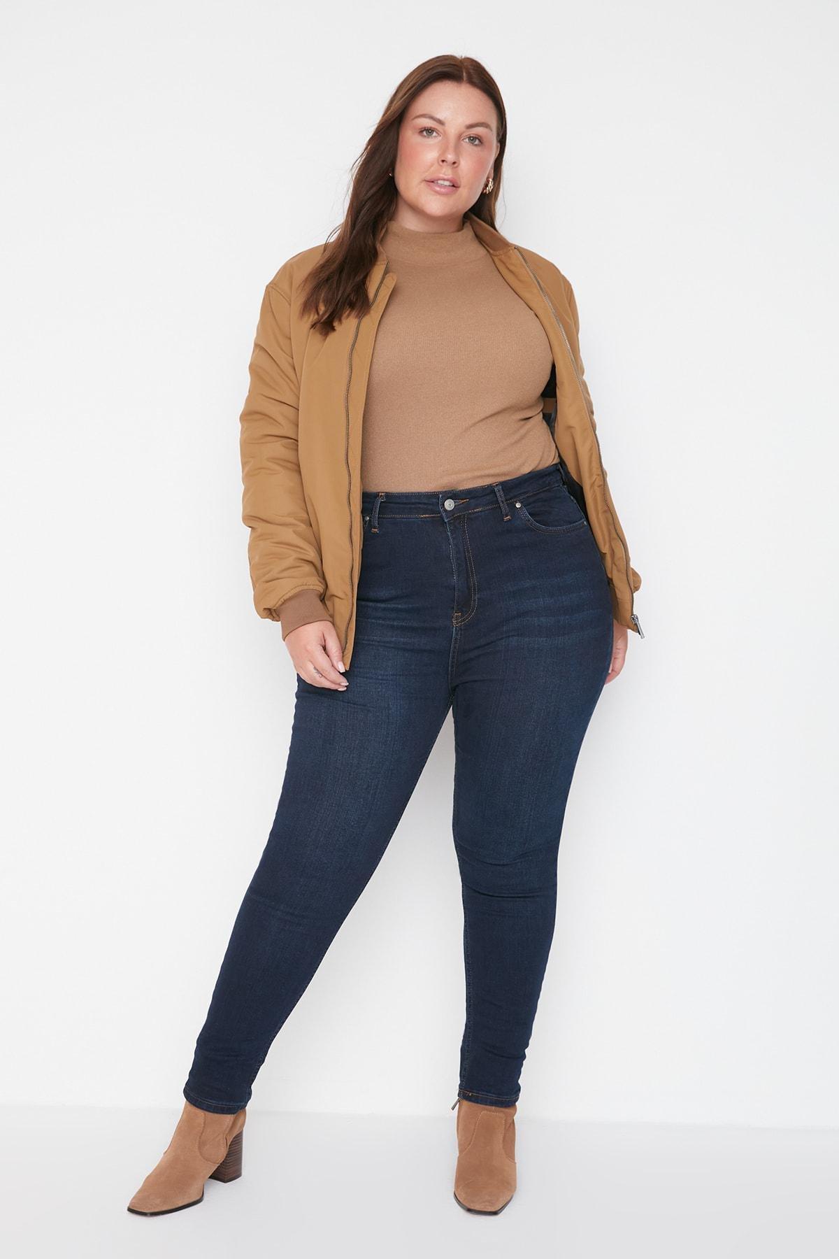 Blue High Waist Skinny Jeans, , large image number 0