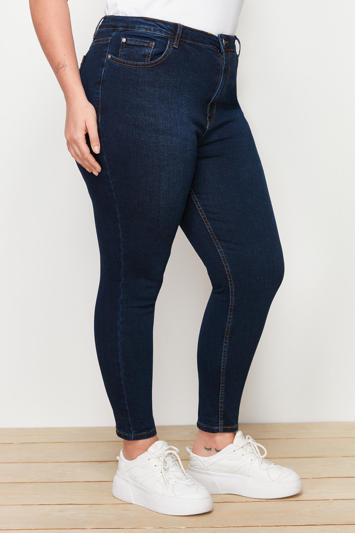 Blue High Waist Skinny Jeans, , large image number 9