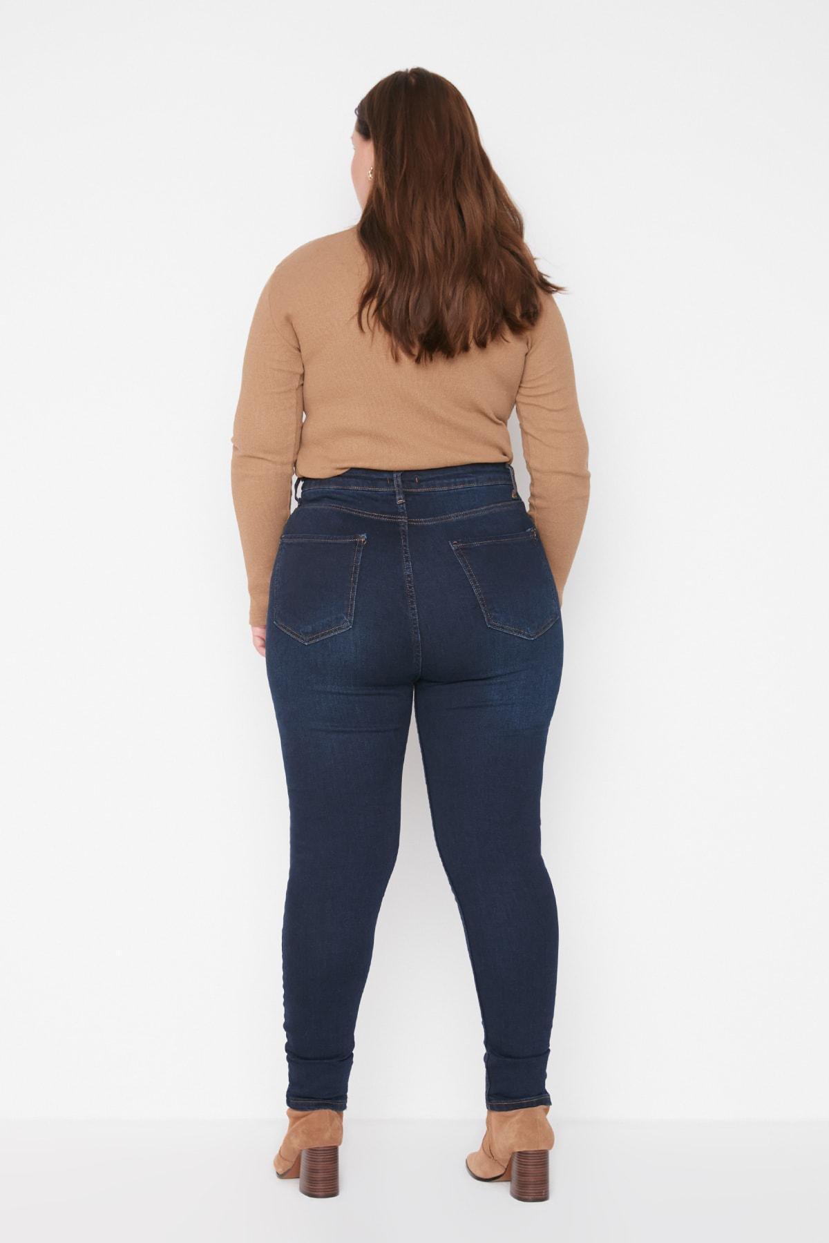 Blue High Waist Skinny Jeans, , large image number 10