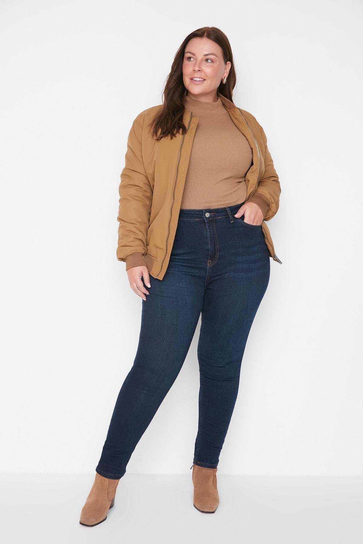 Blue High Waist Skinny Jeans, , large image number 12