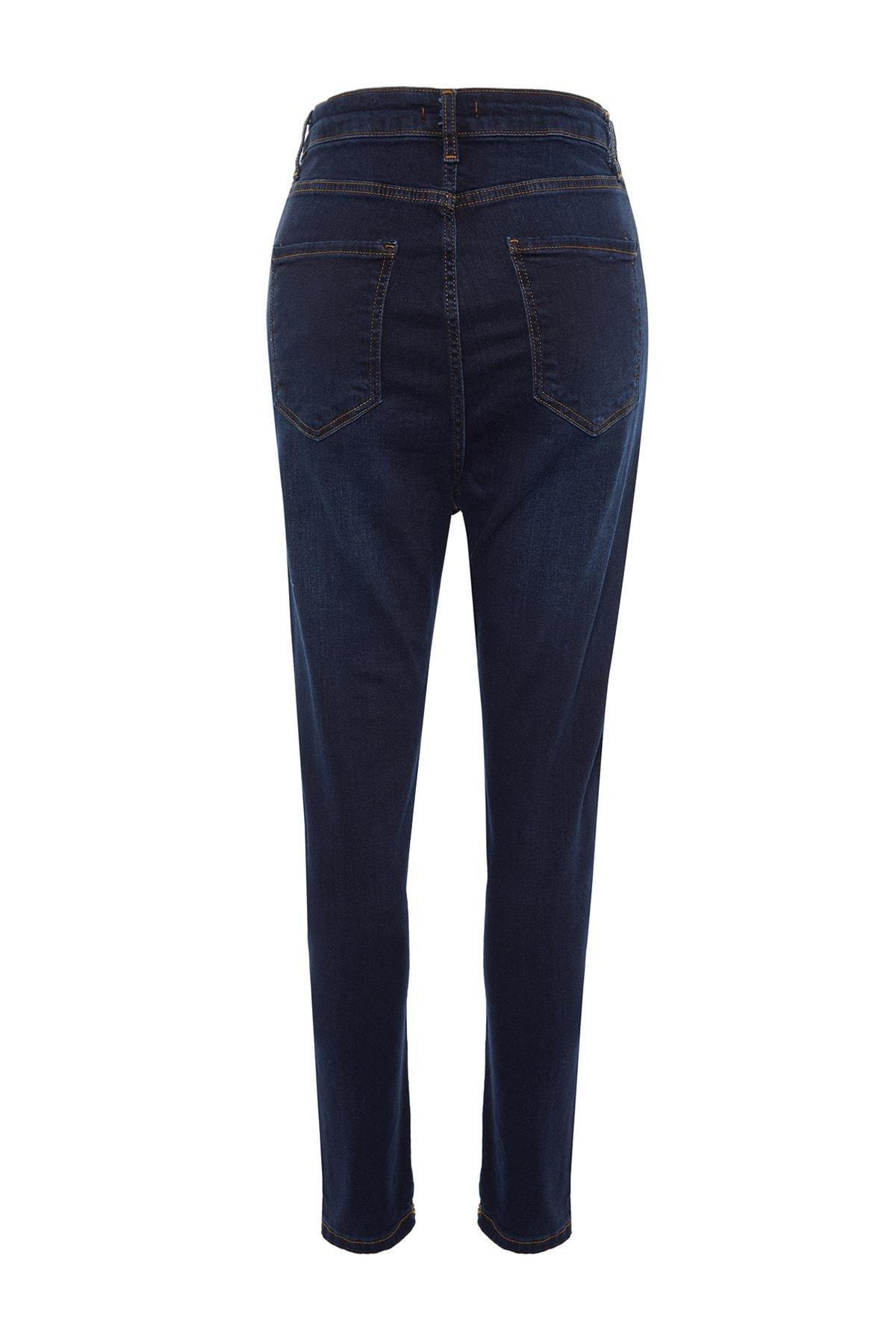 Blue High Waist Skinny Jeans, , large image number 14