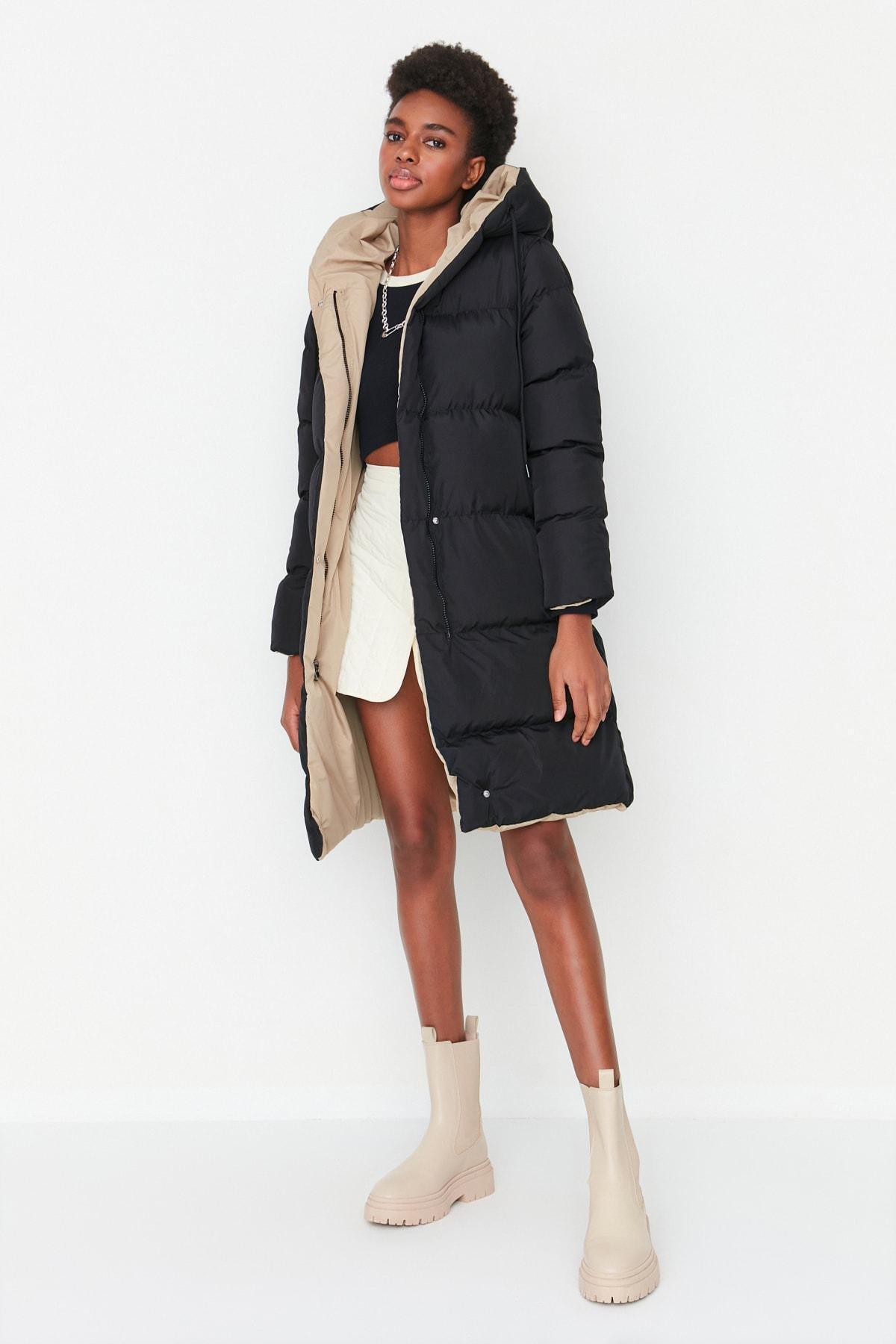 Black Puffer Oversize Jacket, , large image number 0