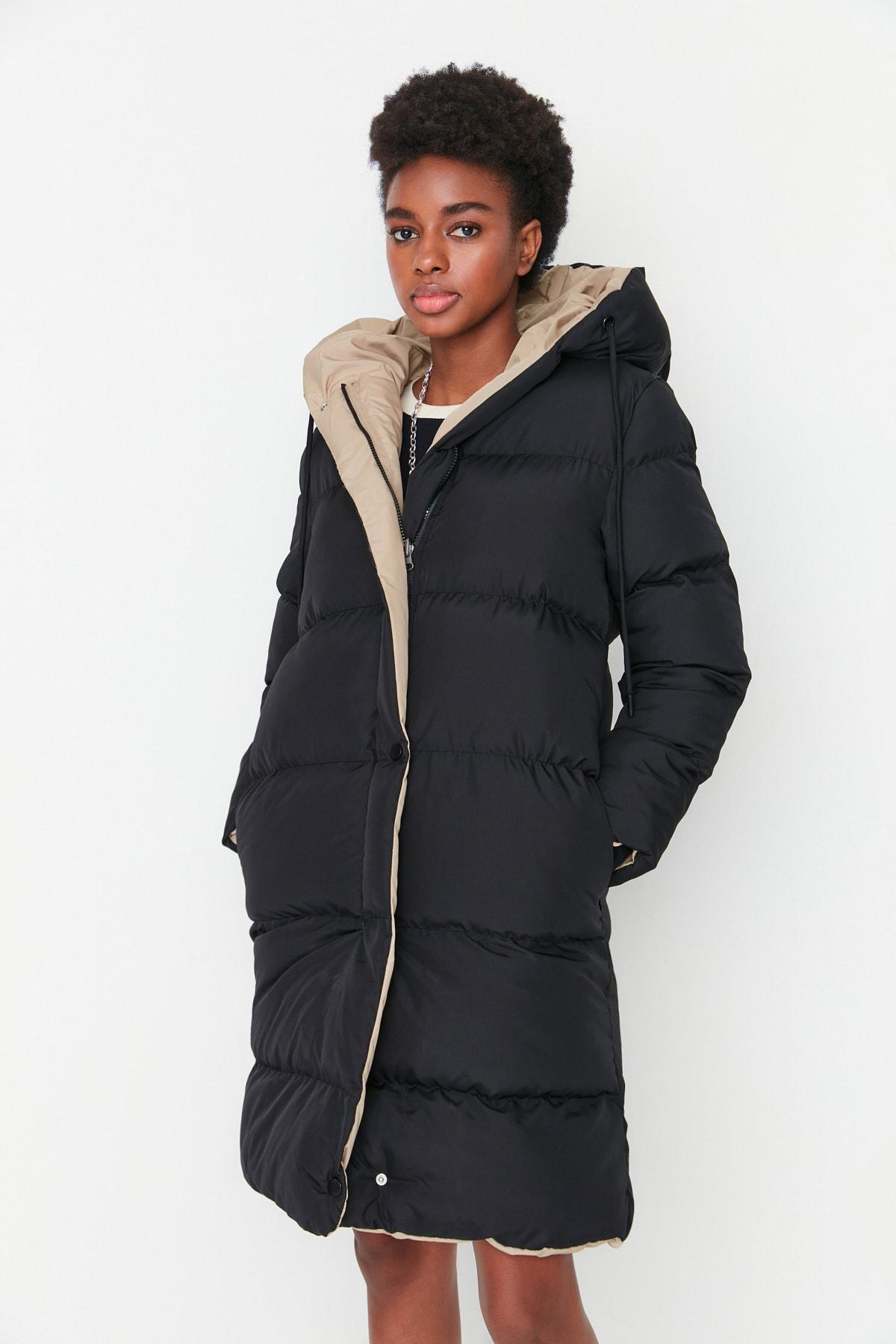 Black Puffer Oversize Jacket, , large image number 3