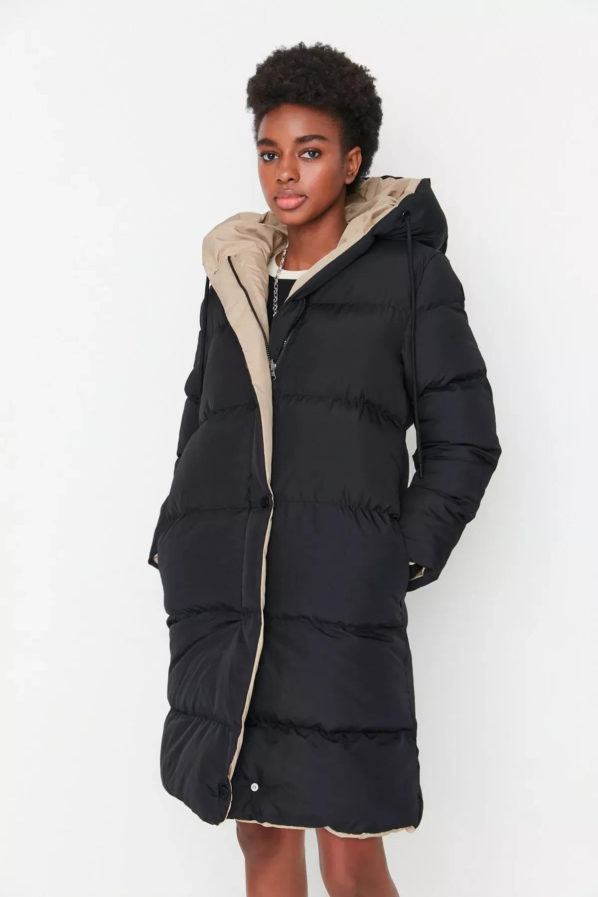 Black Puffer Oversize Jacket, Black, large image number 3
