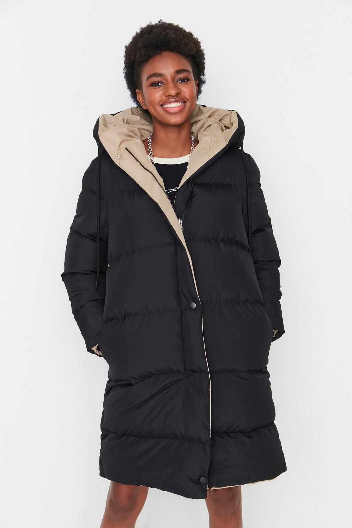 Black Puffer Oversize Jacket, , large image number 5