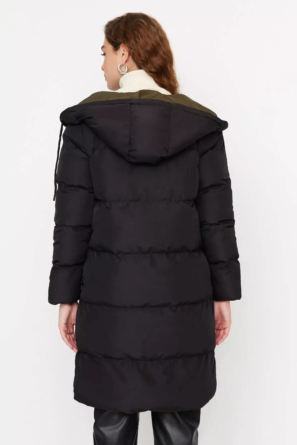 Khaki Puffer Oversize Jacket, Khaki, large image number 4