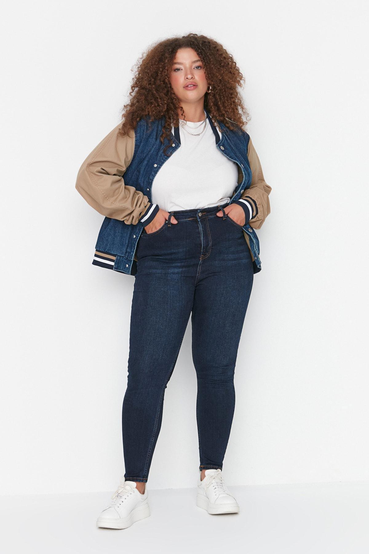 Navy Skinny Plus Size Jeans, , large image number 2