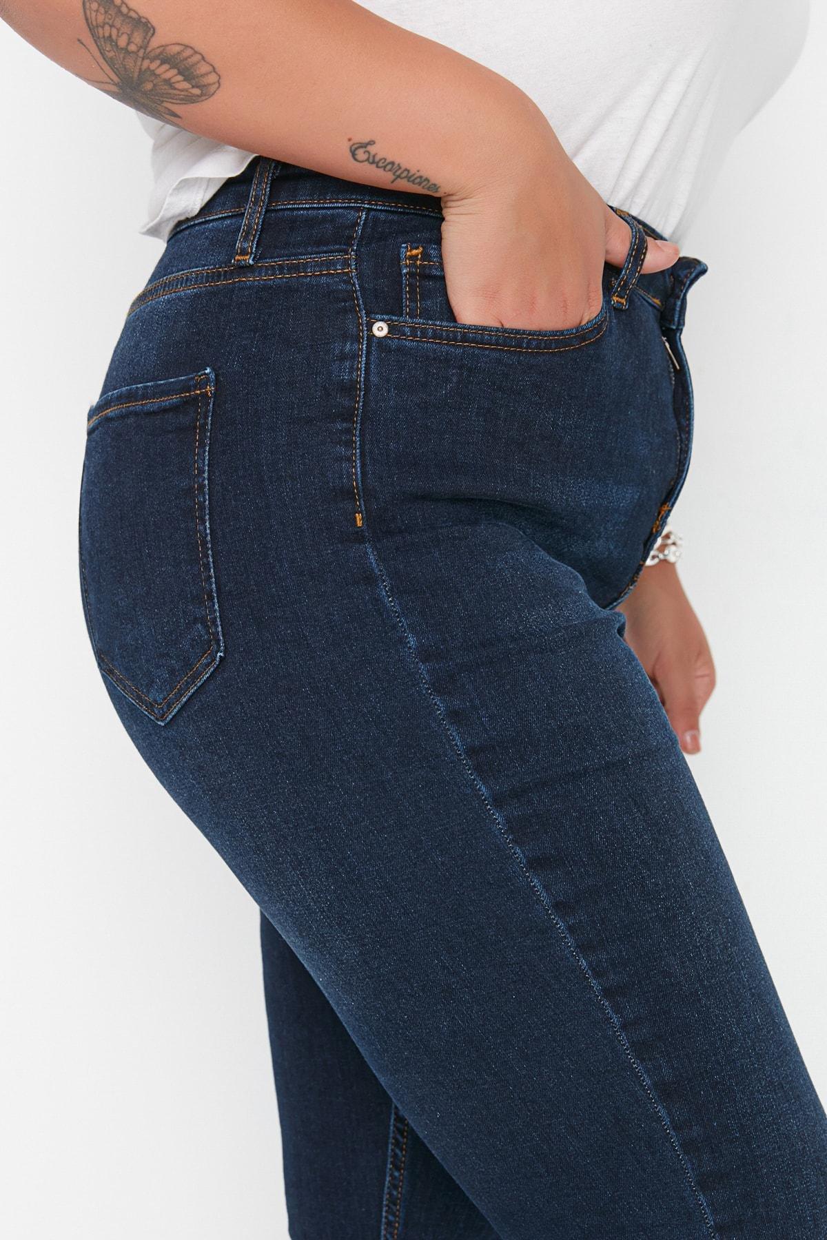 Navy Skinny Plus Size Jeans, , large image number 4