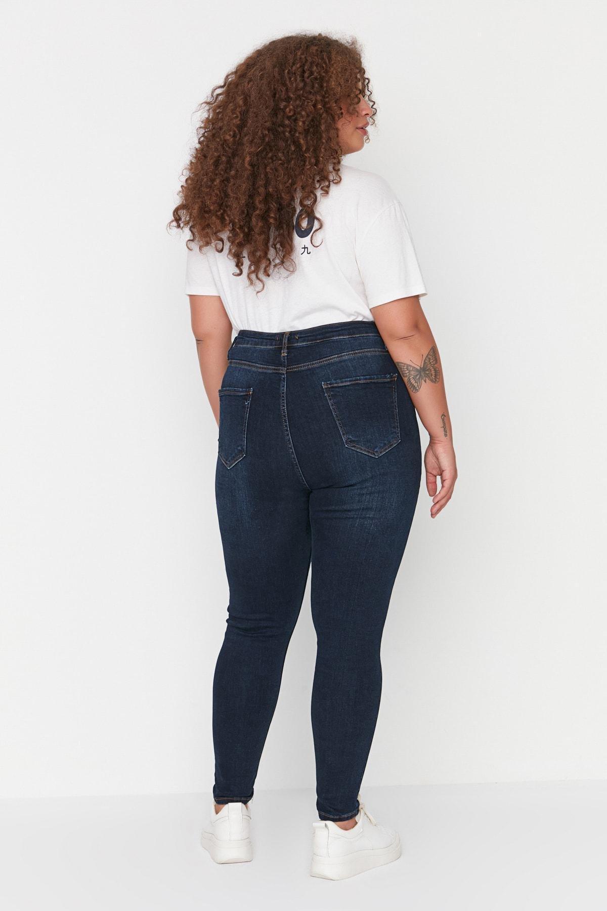 Navy Skinny Plus Size Jeans, , large image number 5
