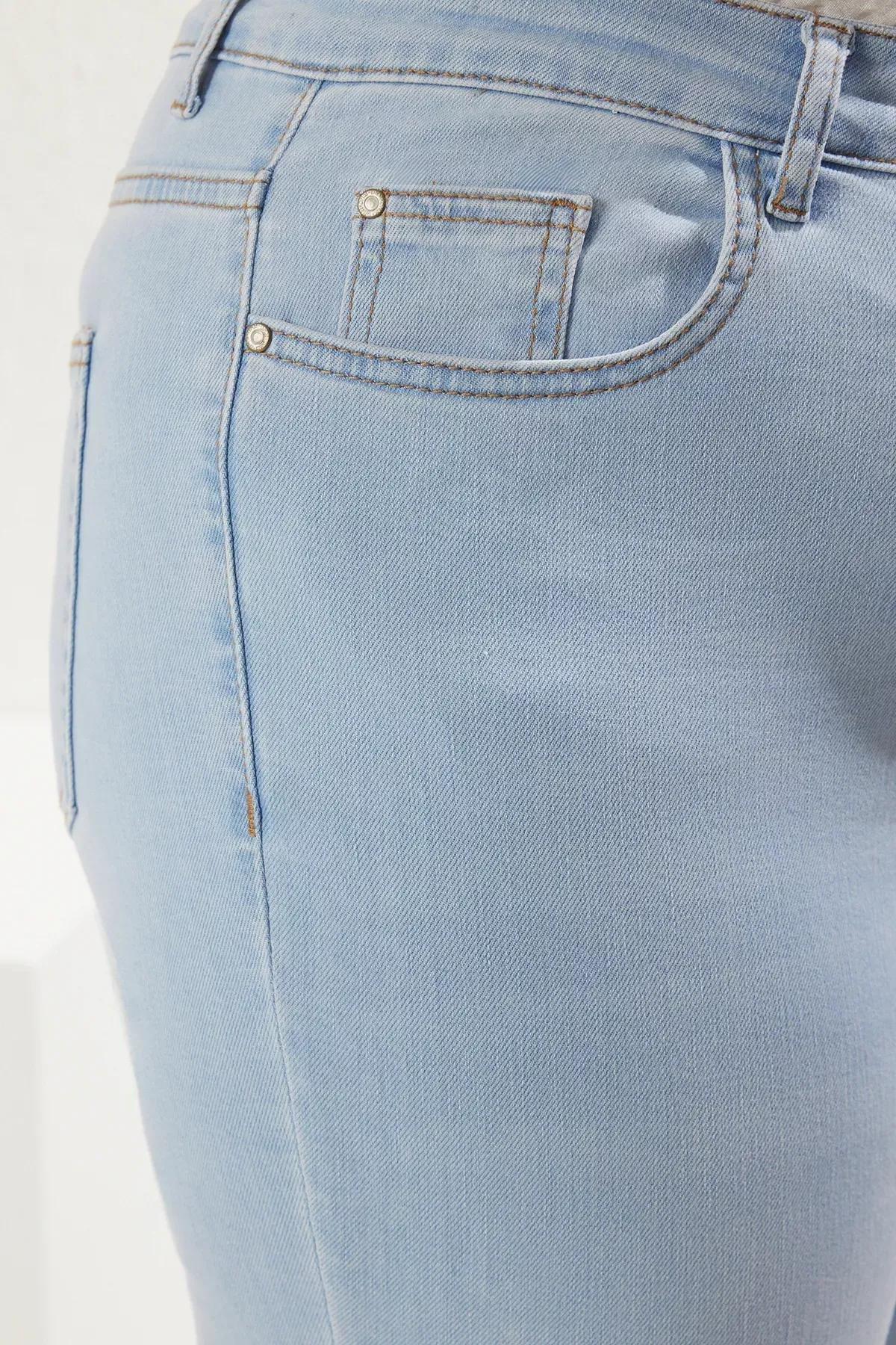 Blue High Waist Stretchy Skinny Jeans, , large image number 3