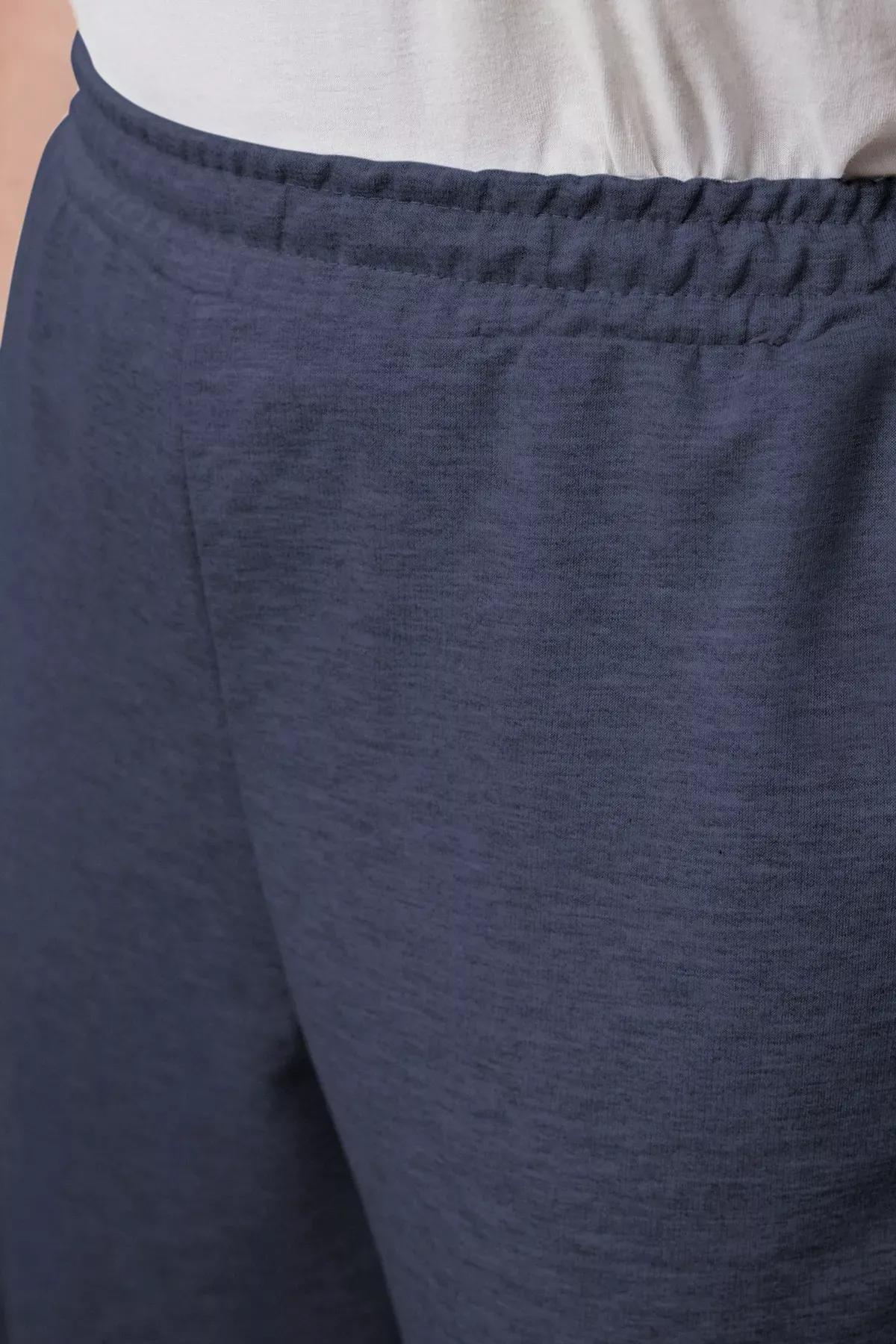 Blue Elastic Leg Jogger Plus-Size Sweatpants, , large image number 2