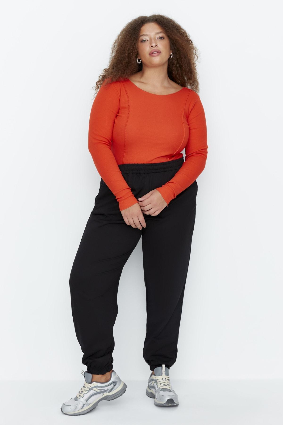 Black Joggers Plus Size Sweatpants, , large image number 0