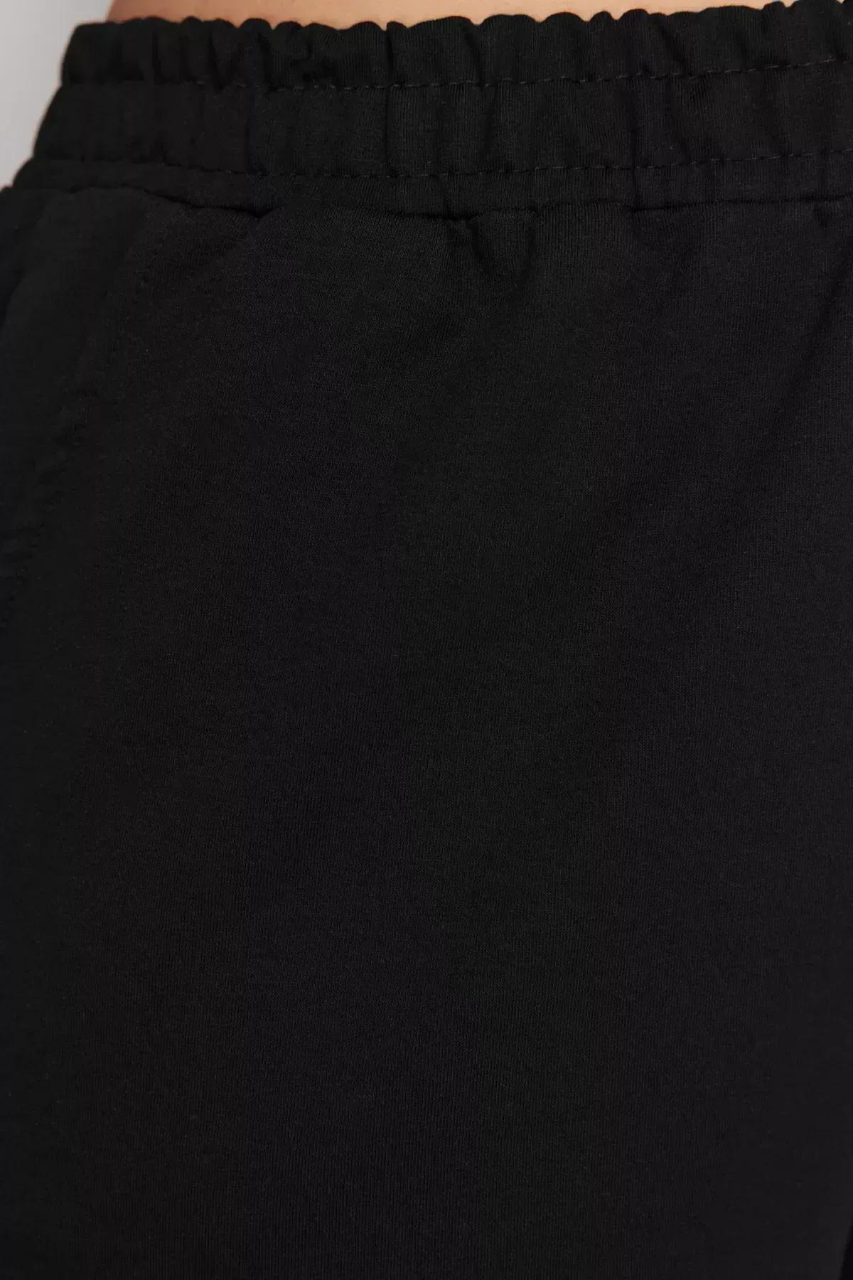 Black Joggers Plus Size Sweatpants, Black, large image number 4