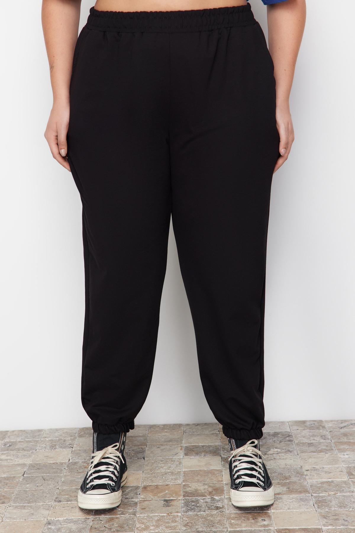 Black Joggers Plus Size Sweatpants, , large image number 7