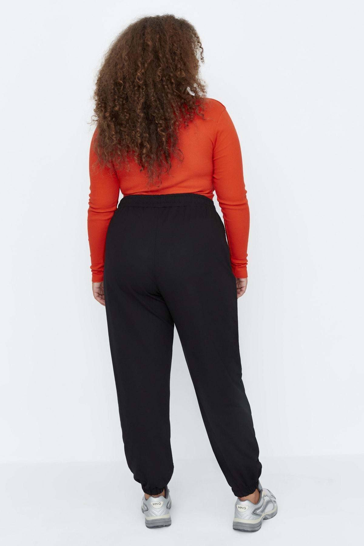Black Joggers Plus Size Sweatpants, , large image number 8