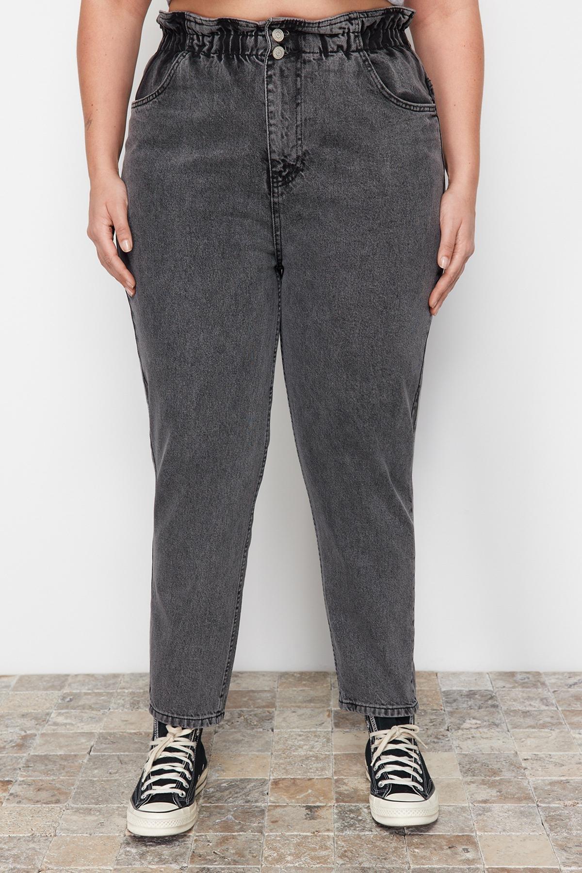 Grey Mom Plus Size Jeans, , large image number 4