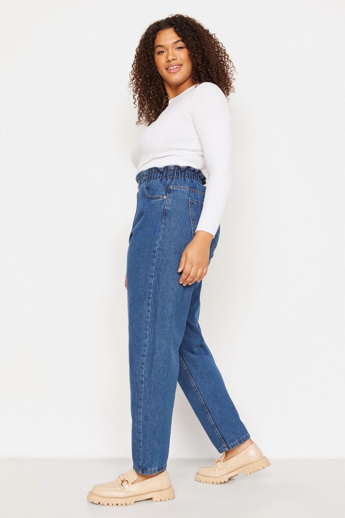 Blue Mom Plus Size Jeans, , large image number 0