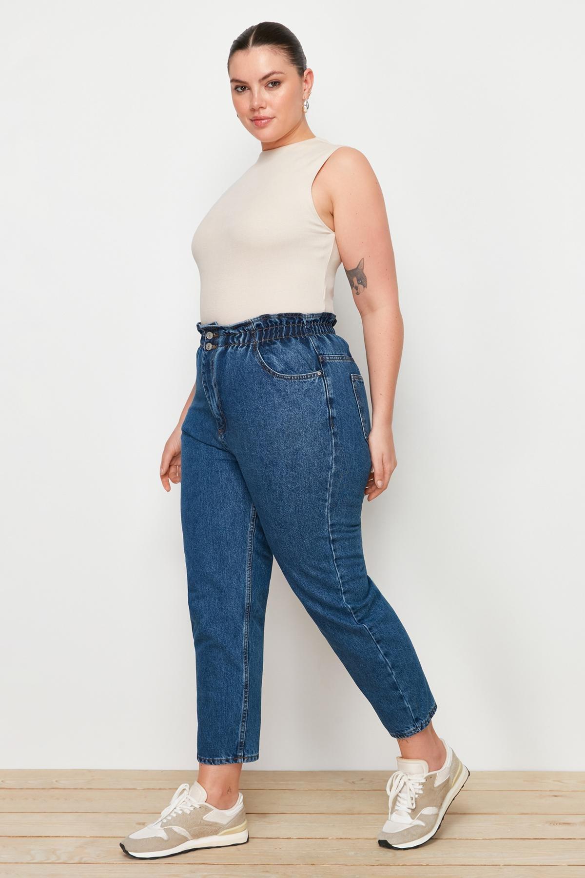 Blue Mom Plus Size Jeans, , large image number 3