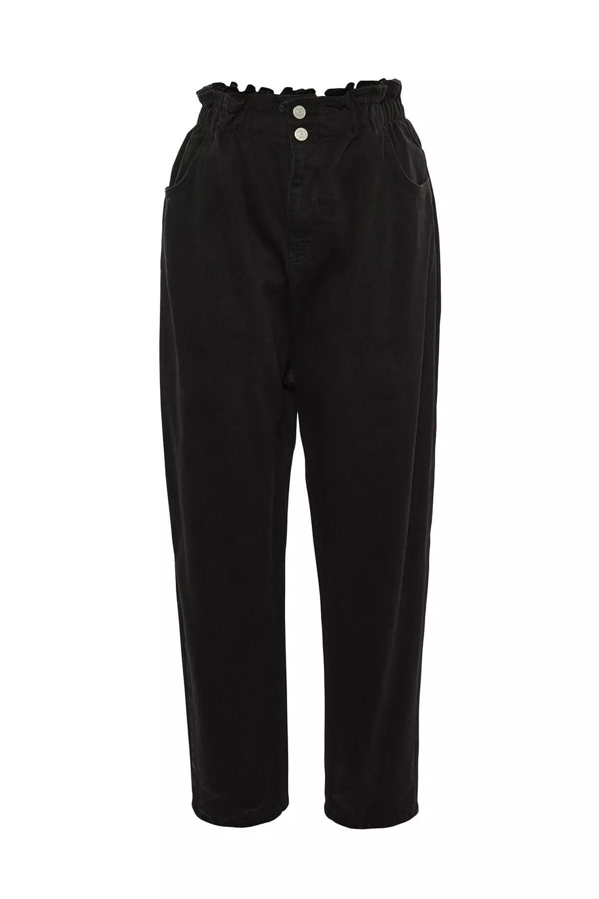 Black High Waist Mom Plus Size Jeans, , large image number 6